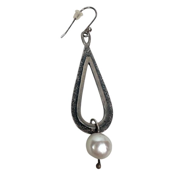 Silpada Natural Pearl Sterling Silver Teardrop Dangle Earrings Jewelry For Women - Picture 2 of 7